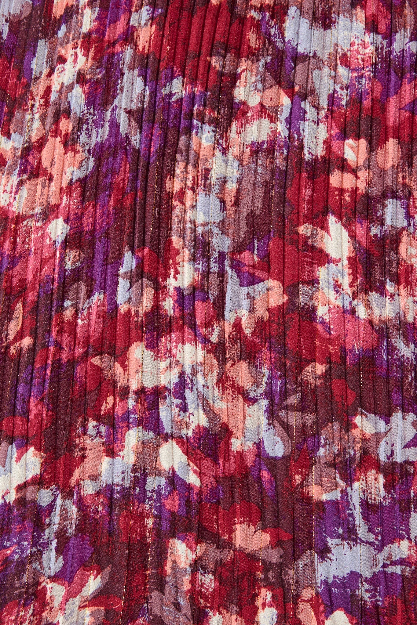 Bettina Top in Wine Floral Plisse