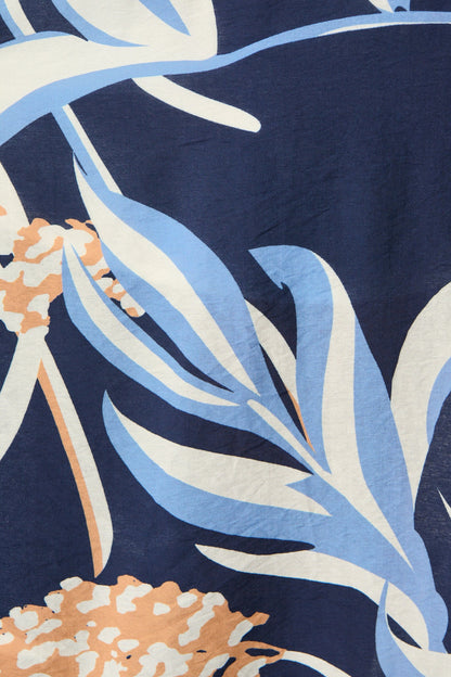 Nalani Midi Shirt Dress in Navy with Multi Print