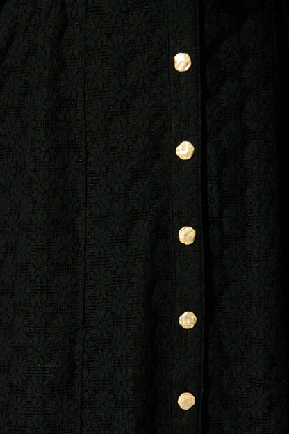 Rowena Dress in Black Lace Cotton Blend