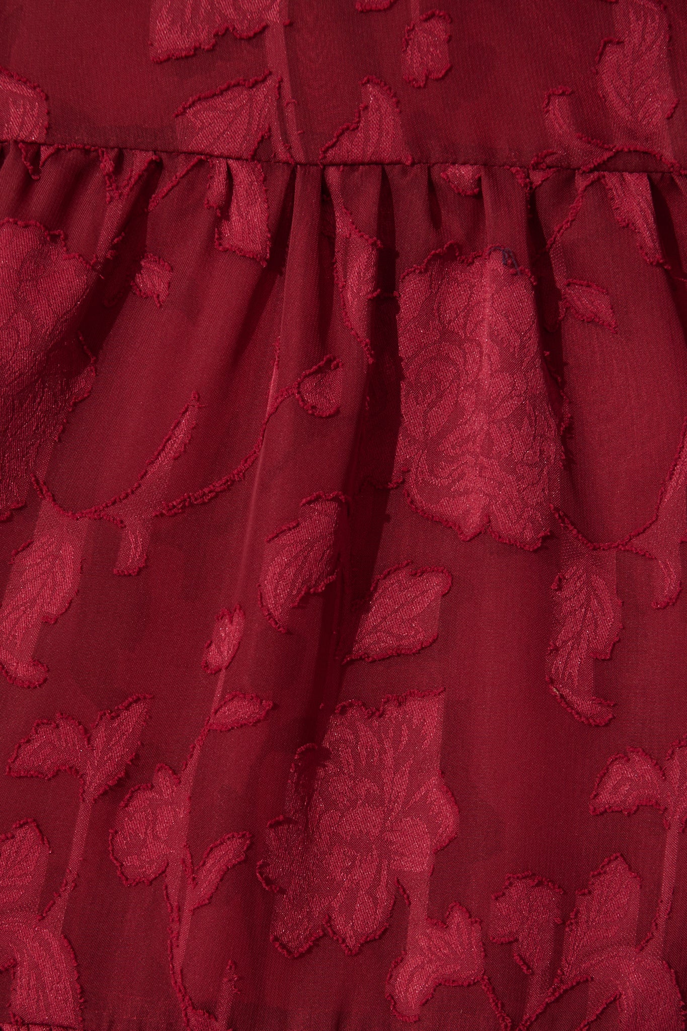 Twilight Midi Dress in Wine Floral Burnout Chiffon