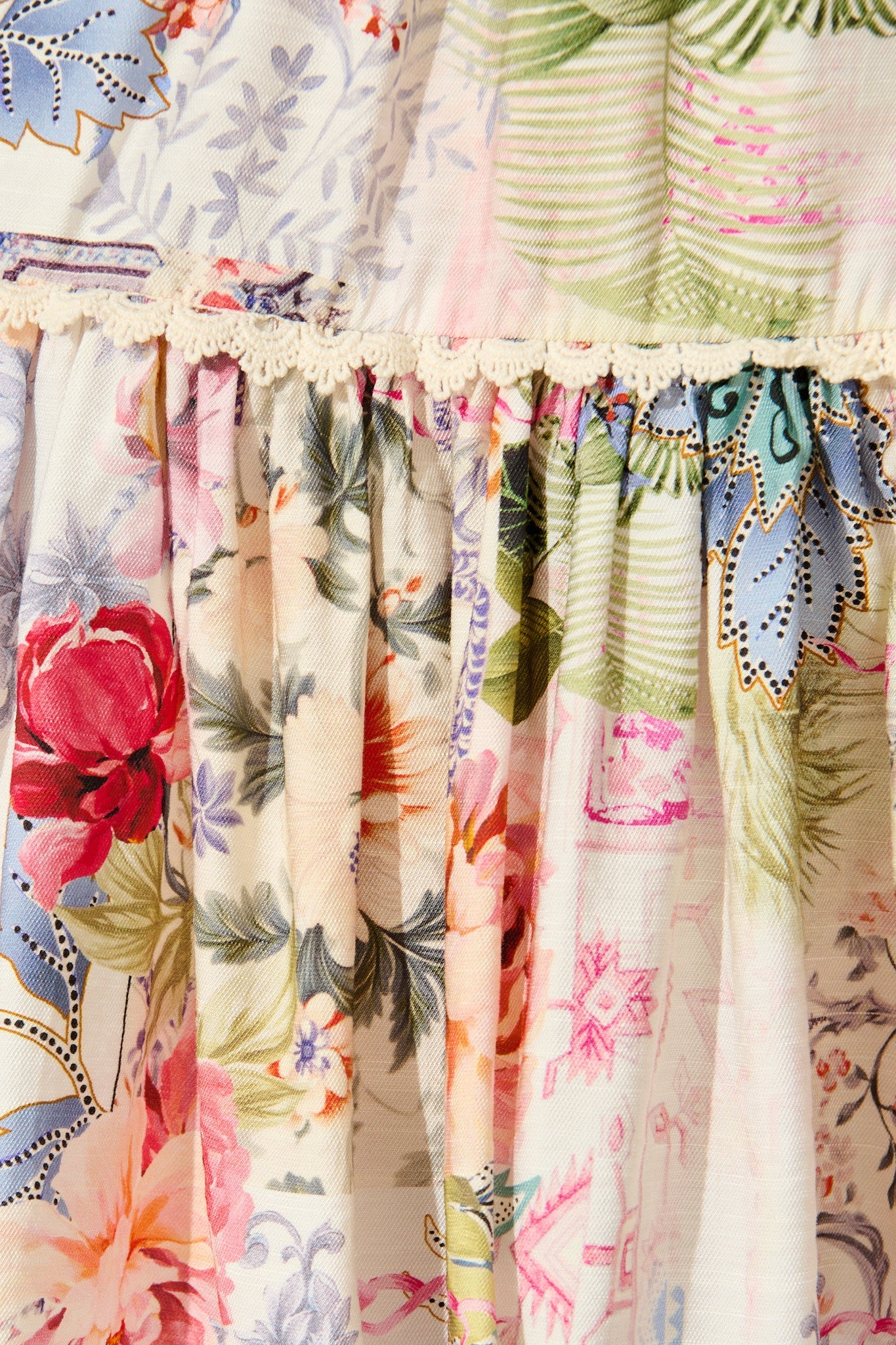 Athena Dress in White with Multi Floral Print