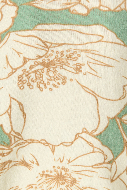Pandora Knit Cardigan in Green Floral