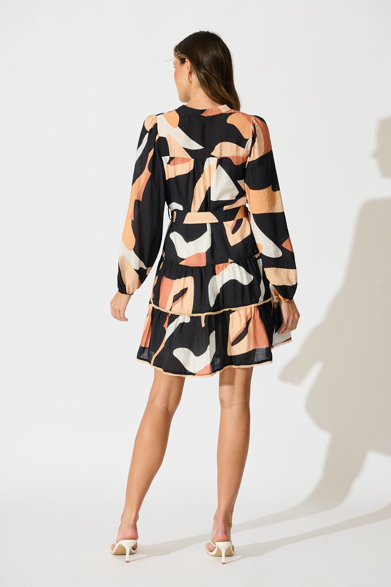 Colour Bound Dress in Rust with Black Print