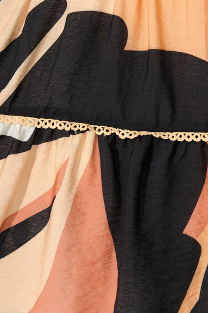 Colour Bound Dress in Rust with Black Print