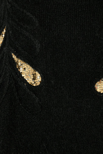 Gemma Knit in Black with Gold Sequin Wool Blend