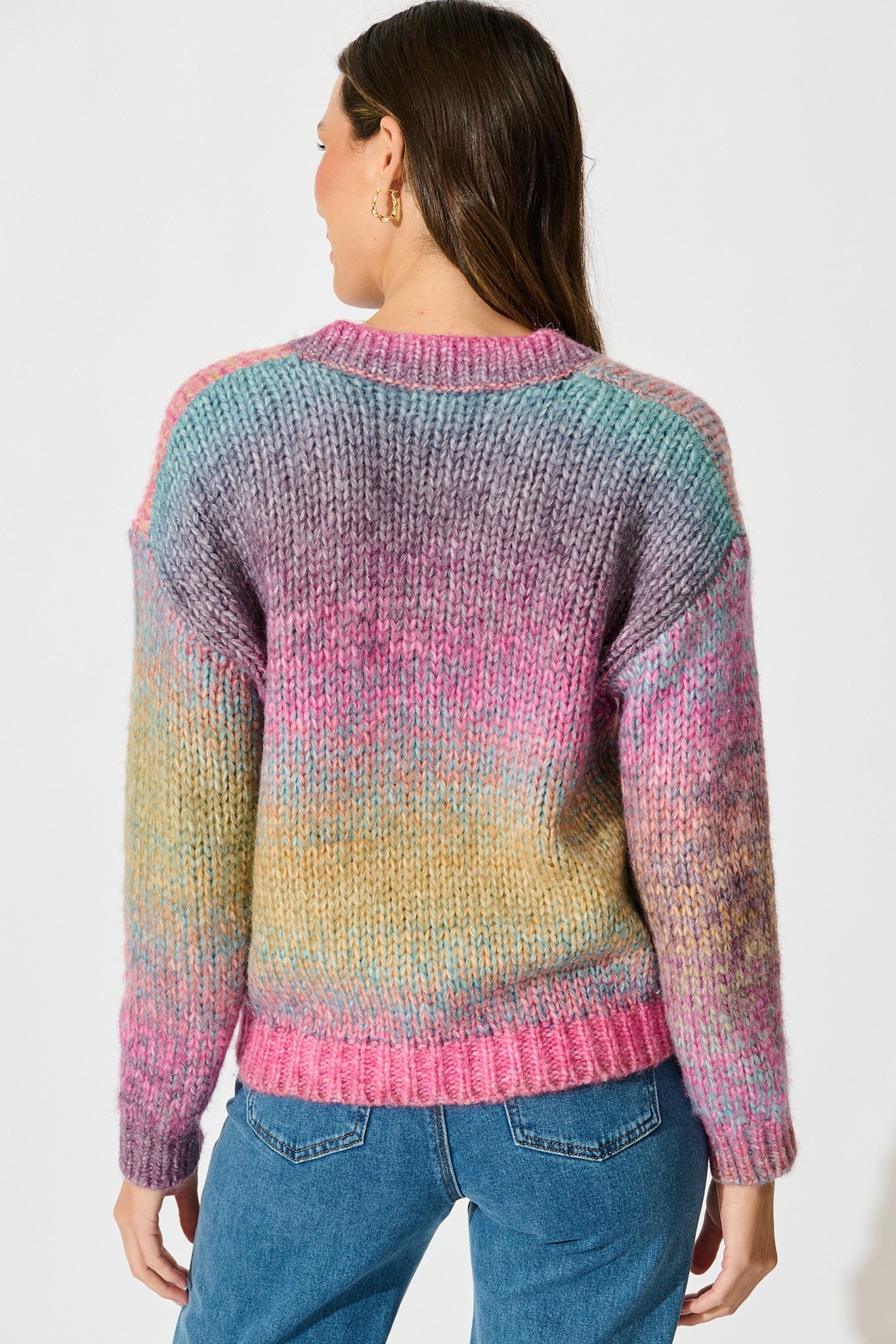Remi Knit in Purple Multi Space Dye Wool Blend