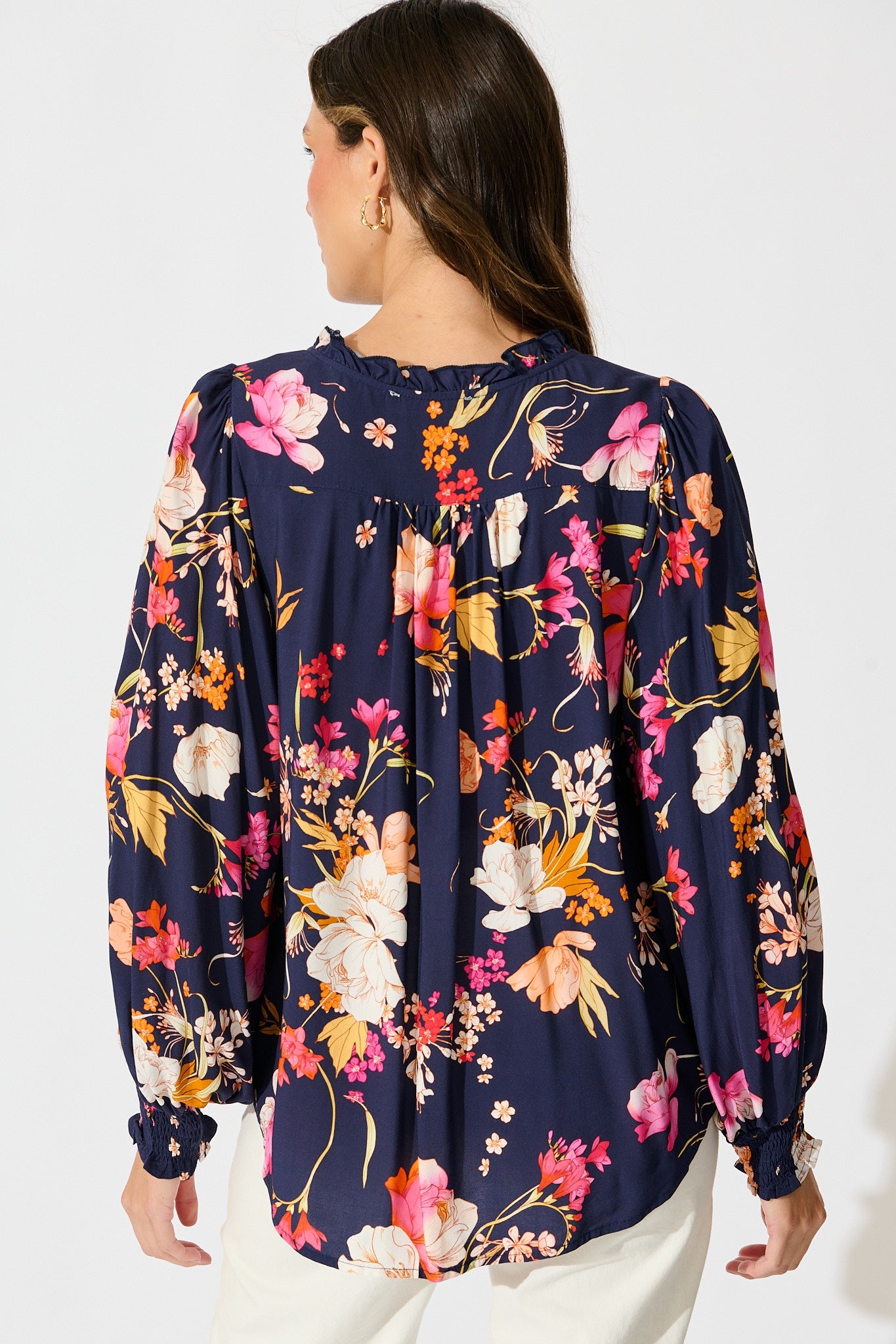Devotion Top in Navy with Multi Floral