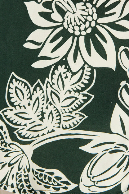 Spotlight Shirt in Emerald with White Floral