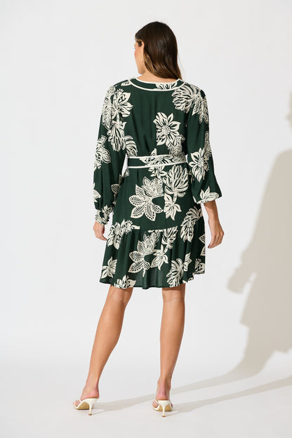 Embrace Dress in Emerald White Floral