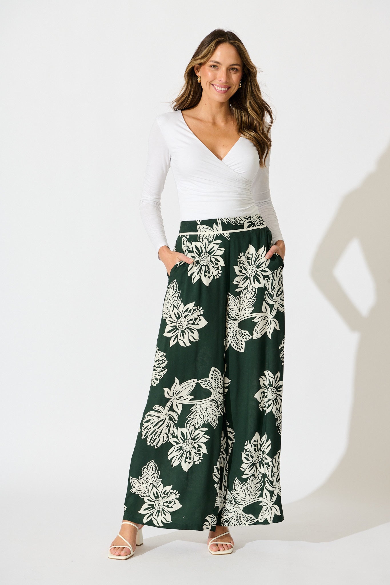 Confessions Pant in Emerald White Floral