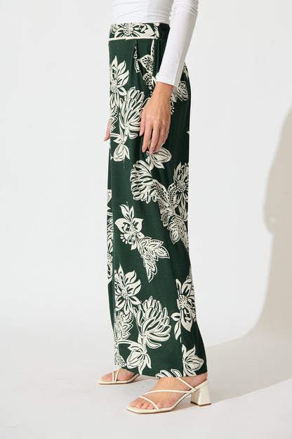 Confessions Pant in Emerald White Floral