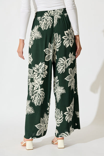 Confessions Pant in Emerald White Floral