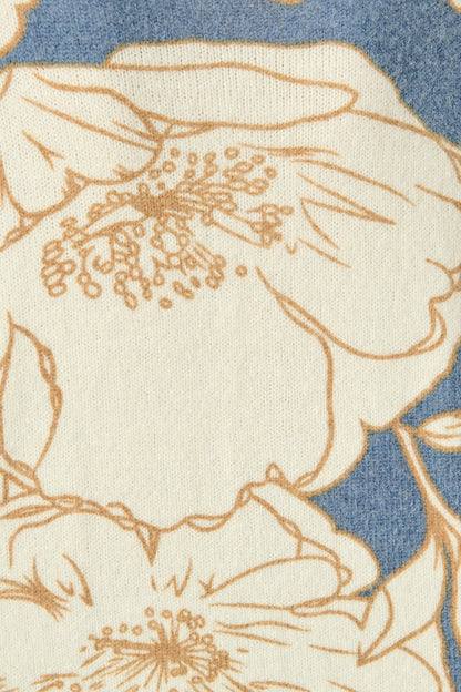 Pandora Knit Cardigan in Steel Blue Floral