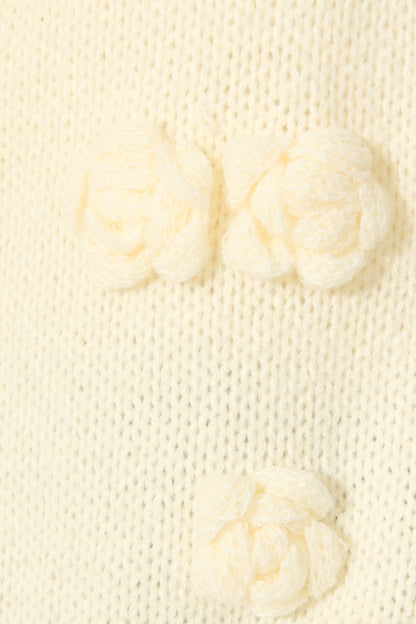 Hana Knit Cardigan in Cream Wool Blend