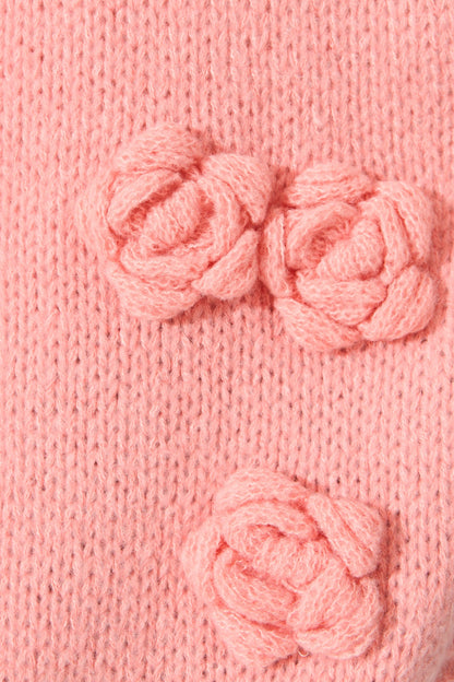 Hana Knit Cardigan in Dusty Pink Wool Blend