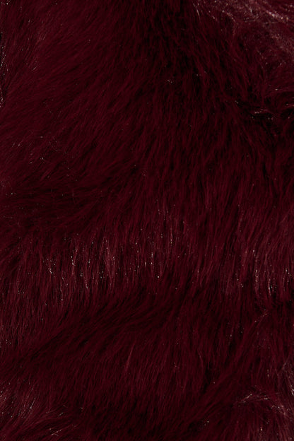Maison Layer Faux Fur Jacket in Wine