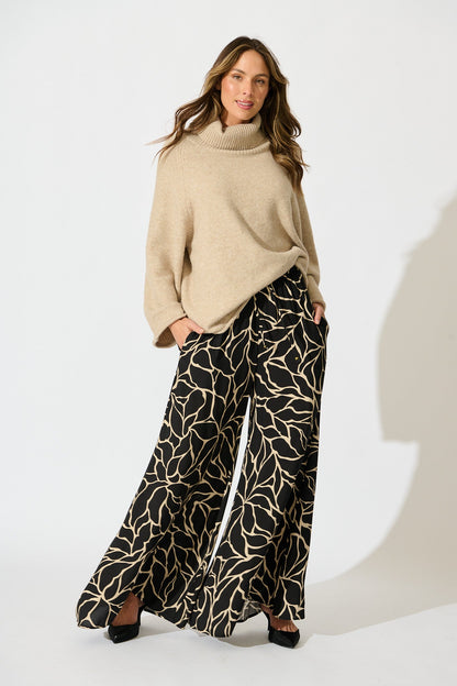Lucia Pant In Black Geometric Print