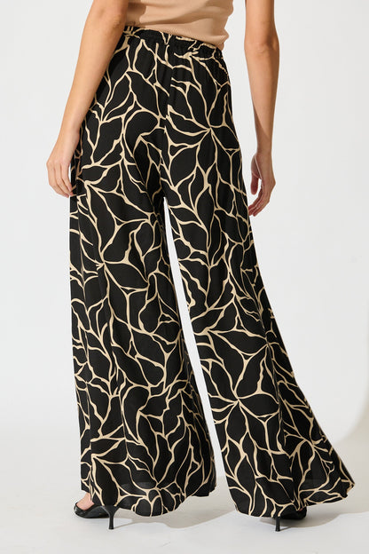 Lucia Pant In Black Geometric Print
