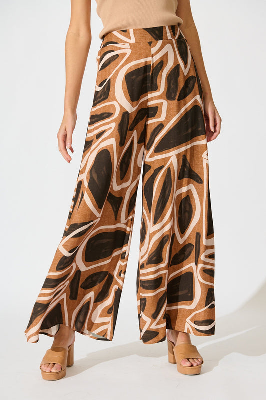 Denver Pant in Neutral Geometric Print