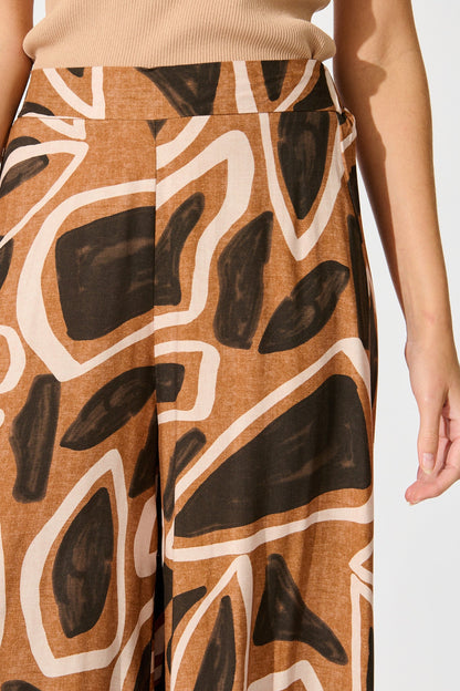 Denver Pant in Neutral Geometric Print