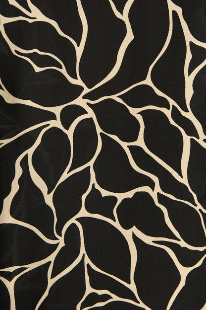 Think About It Maxi Shirt Dress in Black Geometric Print