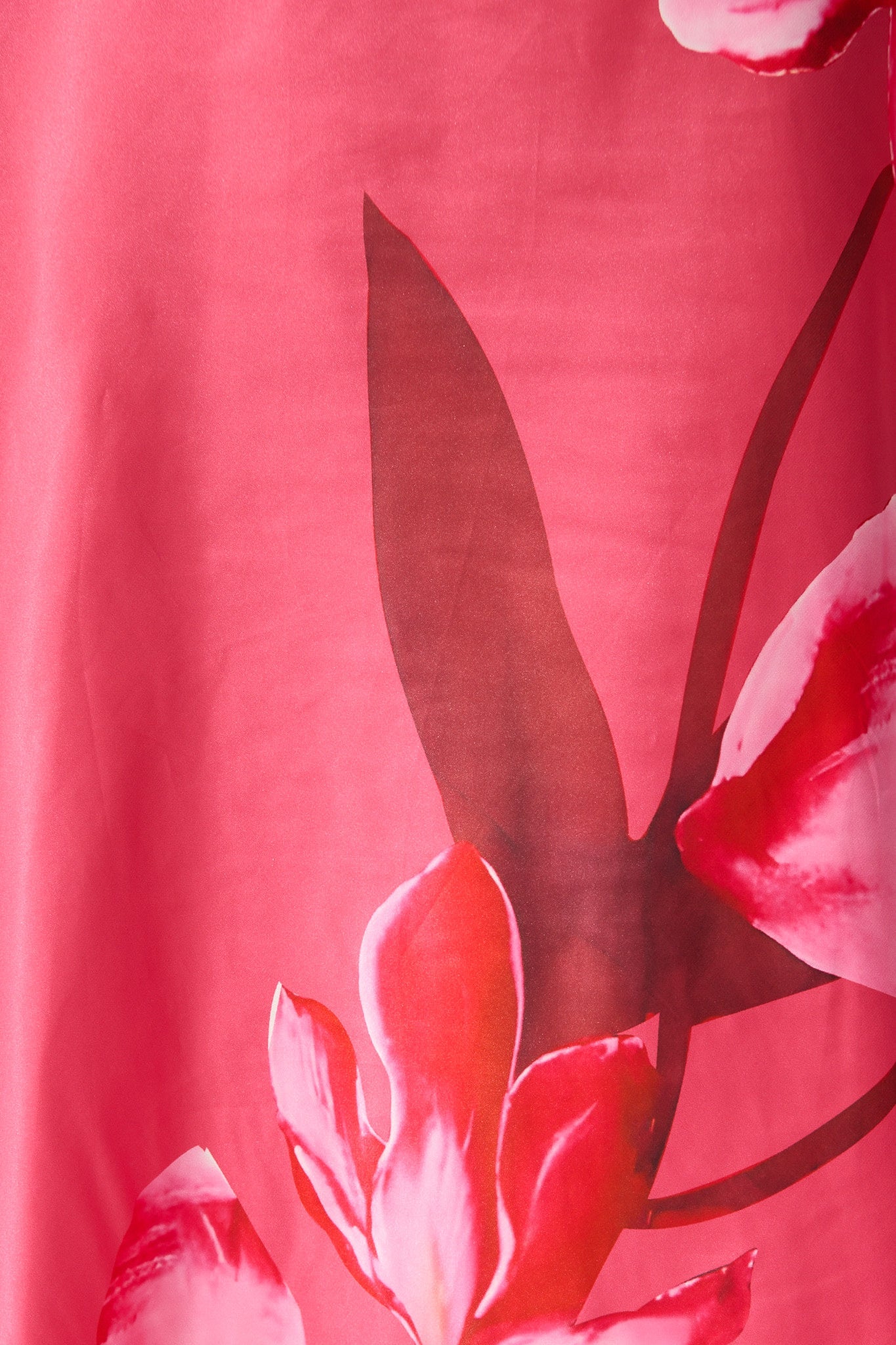 Sarita Maxi Off Shoulder Dress in Multi Pink Floral Satin