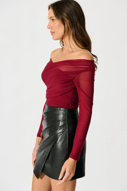 Ascend Leatherette Skirt in Black