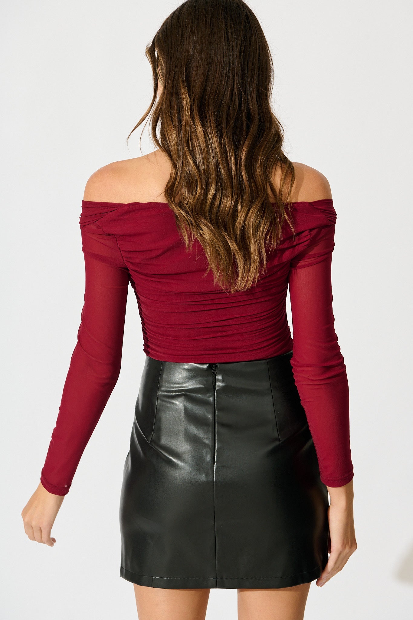 Ascend Leatherette Skirt in Black