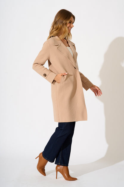 Luxe Knit Coat in Camel