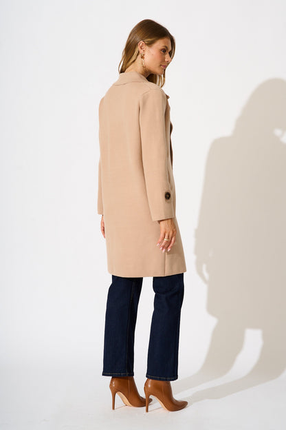 Luxe Knit Coat in Camel