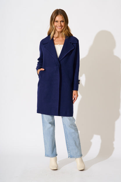 Luxe Knit Coat in Navy