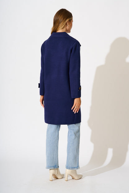 Luxe Knit Coat in Navy