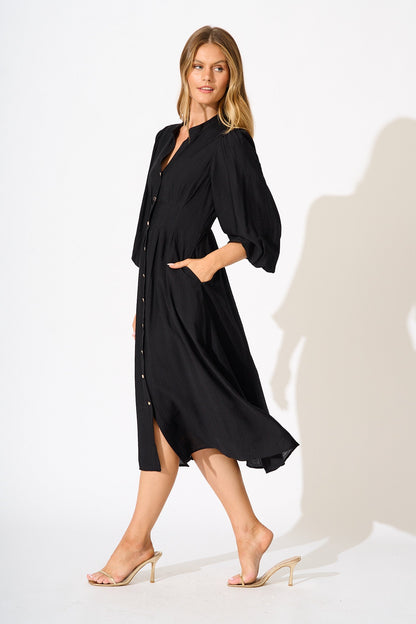 Casablanca Midi Dress in Black