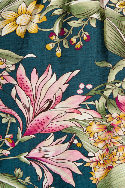 Charlene Shirt Dress in Green with Multi Floral