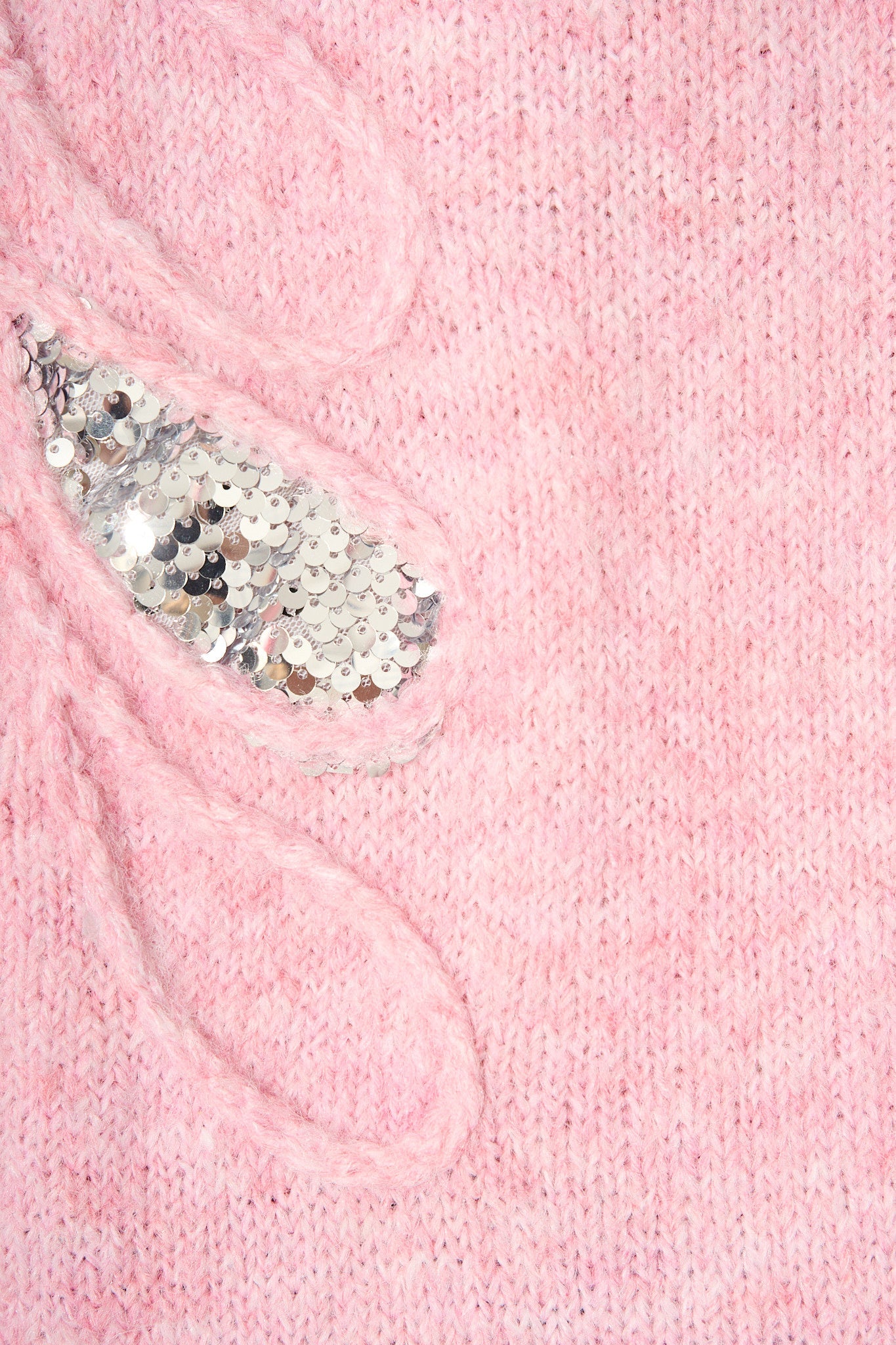 Gemma Knit in Pink Marle with Silver Sequin Wool Blend