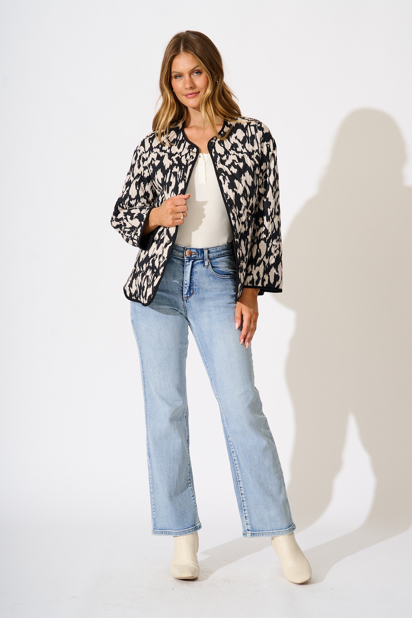 Tavana Jacket in Black and White Print