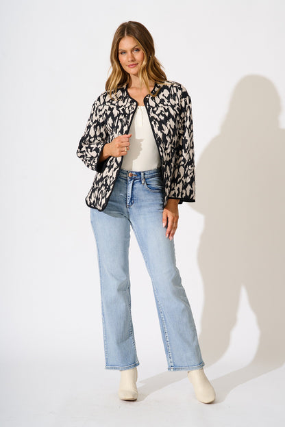 Tavana Jacket in Black and White Print