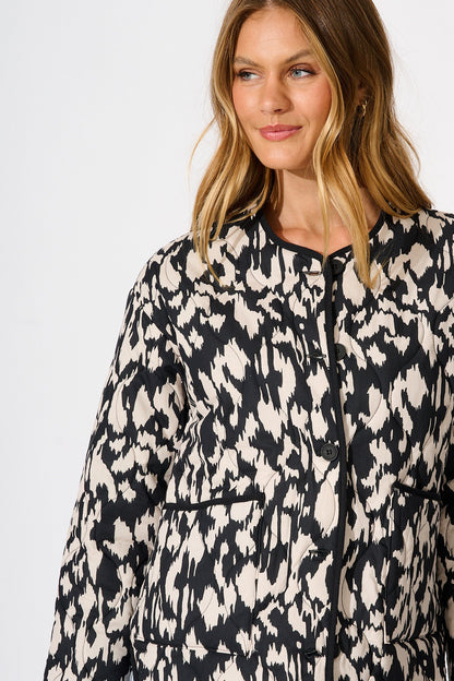 Tavana Jacket in Black and White Print