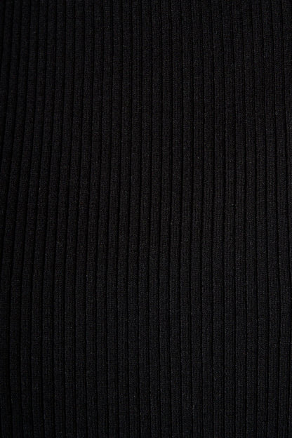 Kassia Off Shoulder Midi Knit Dress in Black