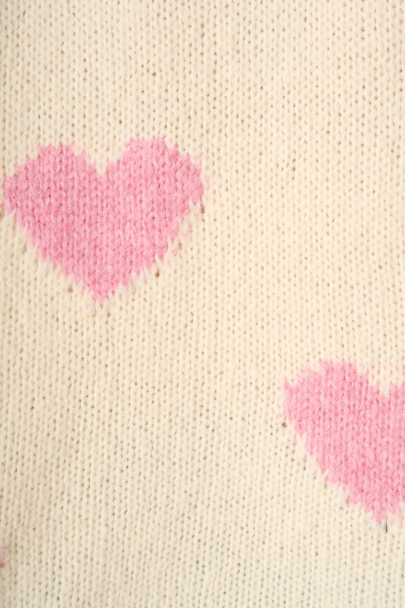 Lovey Intarsia Knit in Cream with Pink Heart