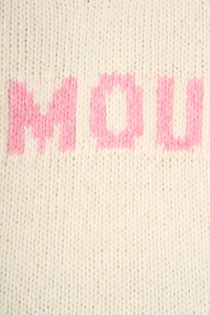 A love Affair Intarsia Knit in Cream