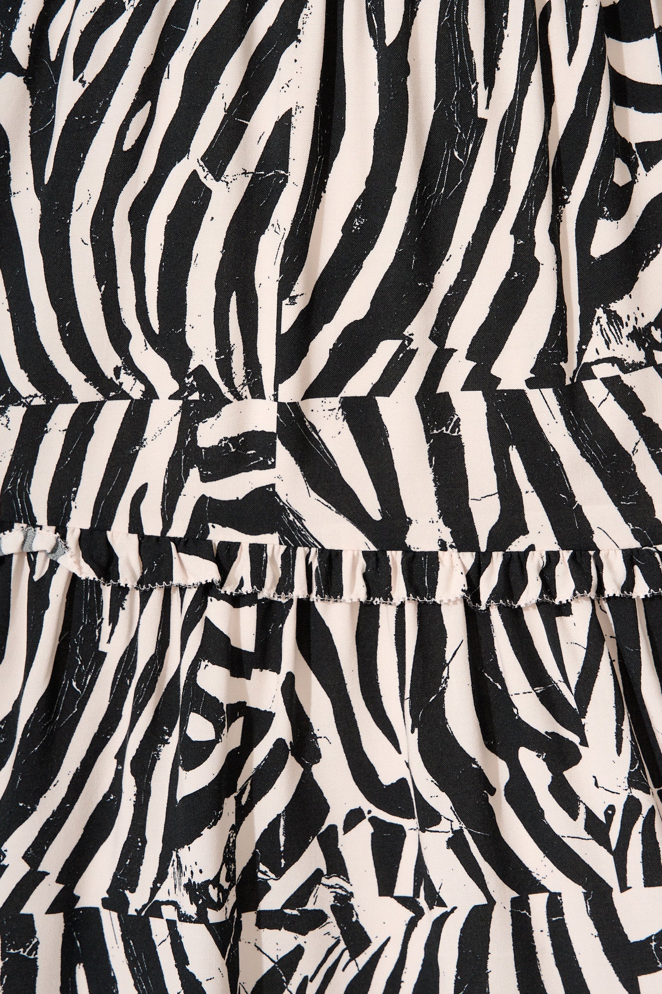 Trixie Dress in Black with Cream Print