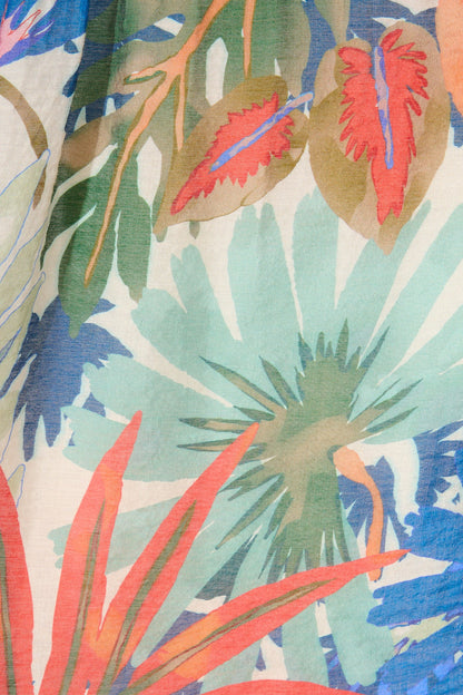 Sardinia Midi Dress in Multi Leaf Print