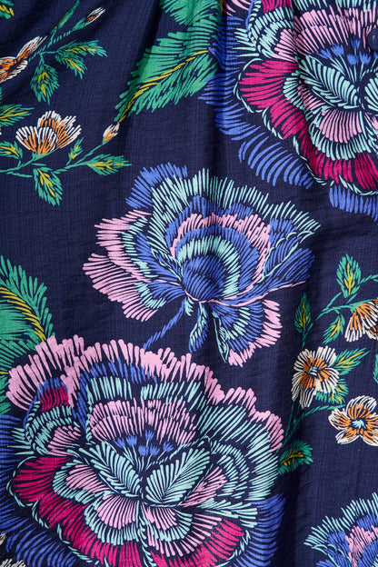 Charlene Shirt Dress in Navy with Multi Floral