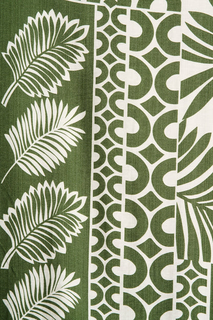 Stellar Shirt Dress in Green and White