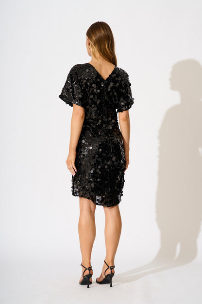 After Party Dress in Black Sequin