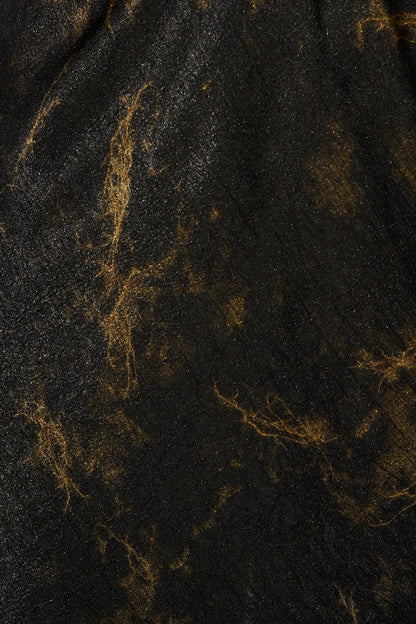 Shayla Off Shoulder Dress in Black with Gold Marble