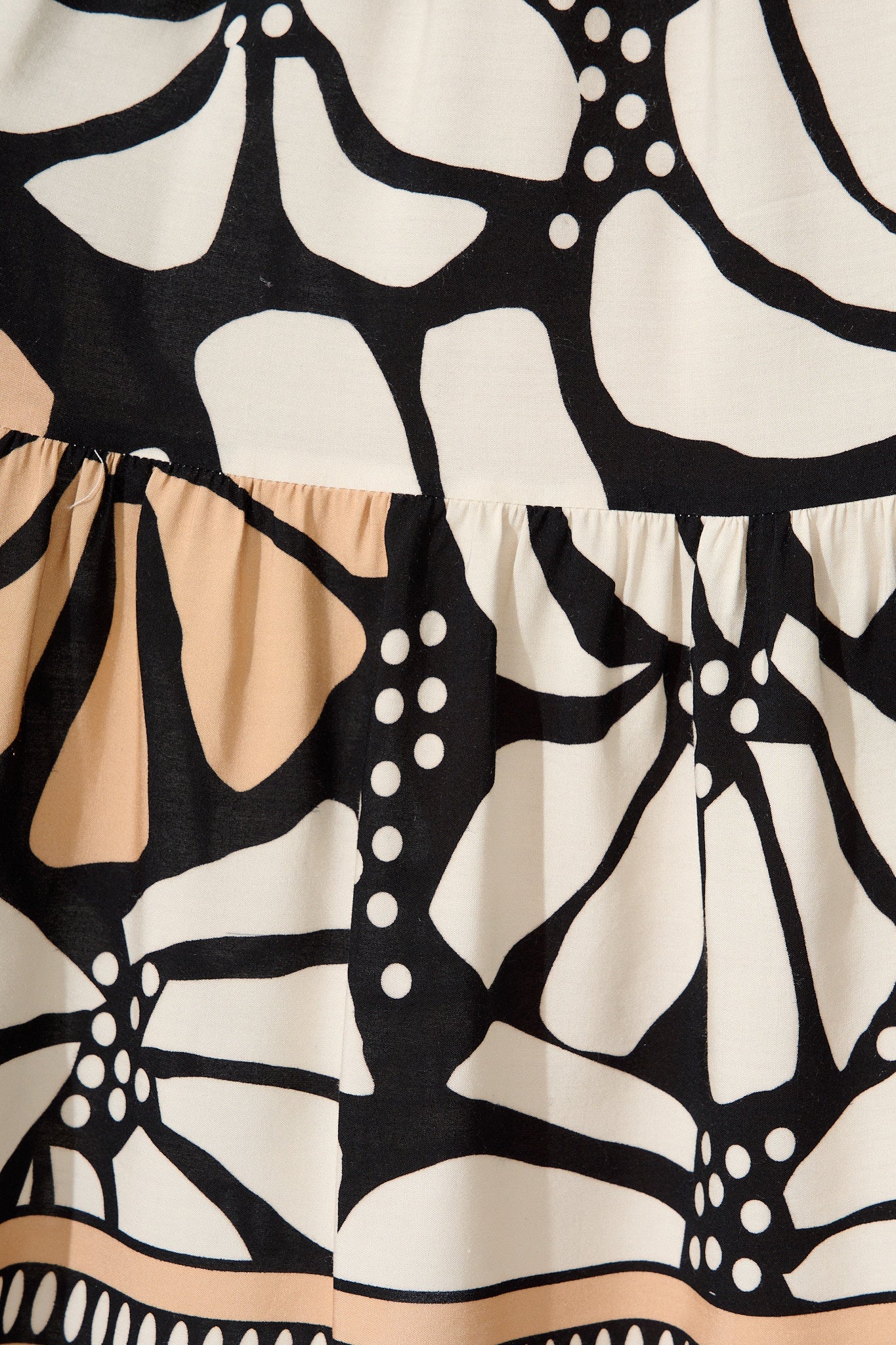 Felicity Shirt Dress in Cream and Black Floral