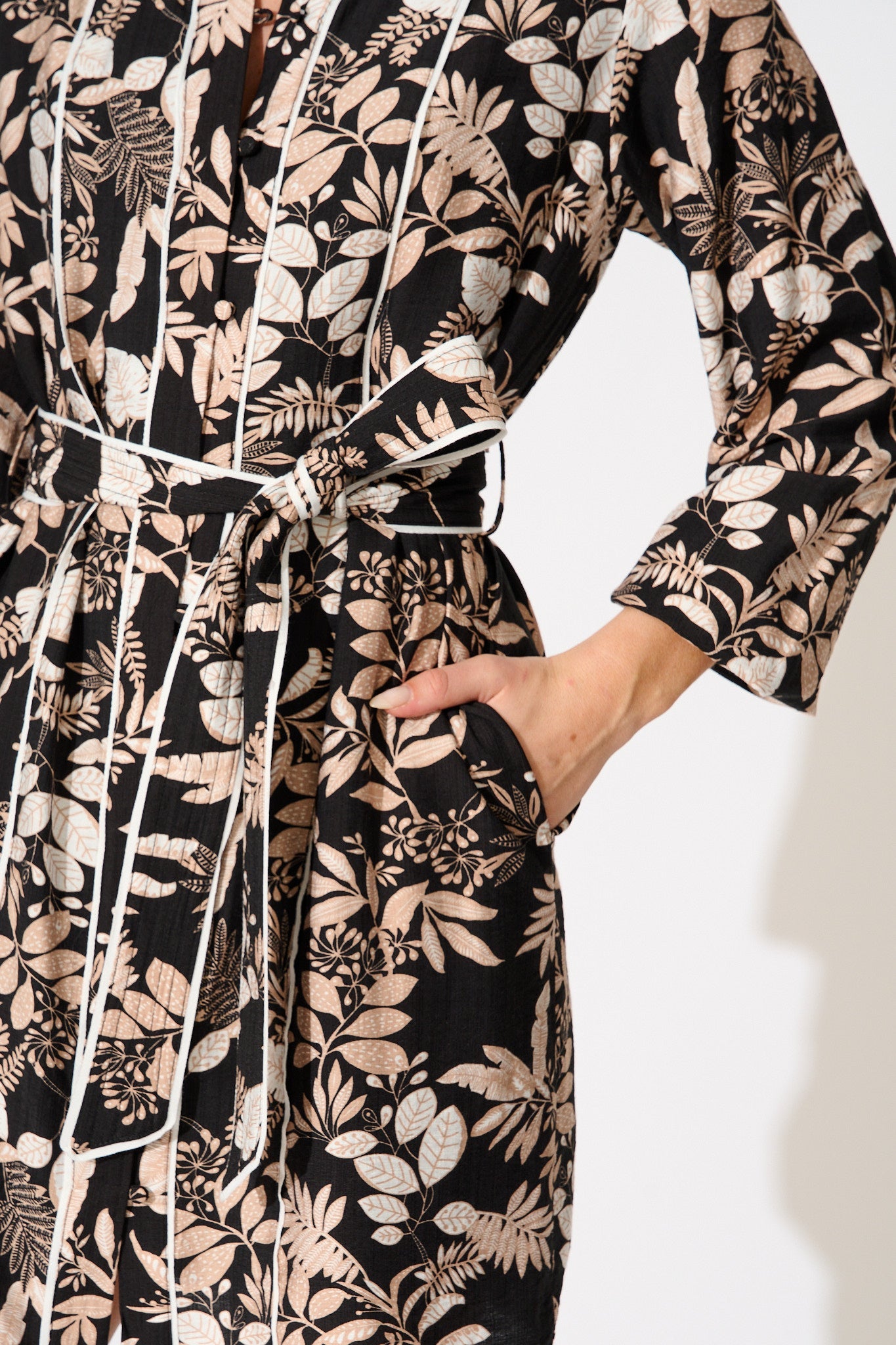 Melrose Shirt Dress in Black Multi