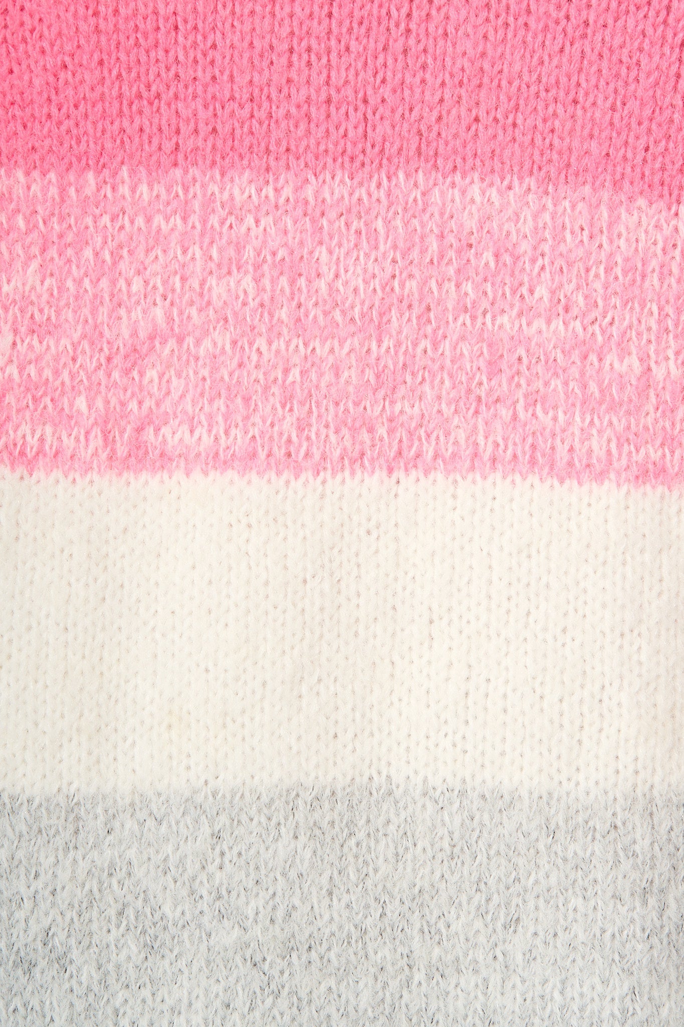 Darbie Knit Cardigan in Pink with Grey Stripe Wool Blend